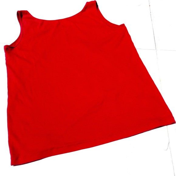 Stylus Cotton  Ribbed Scoop Neck Red Tank Size 2X - Picture 5 of 12